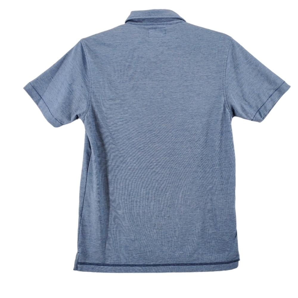 Linksoul Polo Shirt Mens S Gray Pin Stripe Short Sleeves Tempus Fugit Cotton - Picture 13 of 13